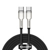 Kabel przewód USB Typ-C do Typ-C 100cm Baseus Cafule Metal Data 100W (20 V / 5 A) PD, QC 3.0 obsługą szybkiego ładowania - czarny (CATJK-C01)