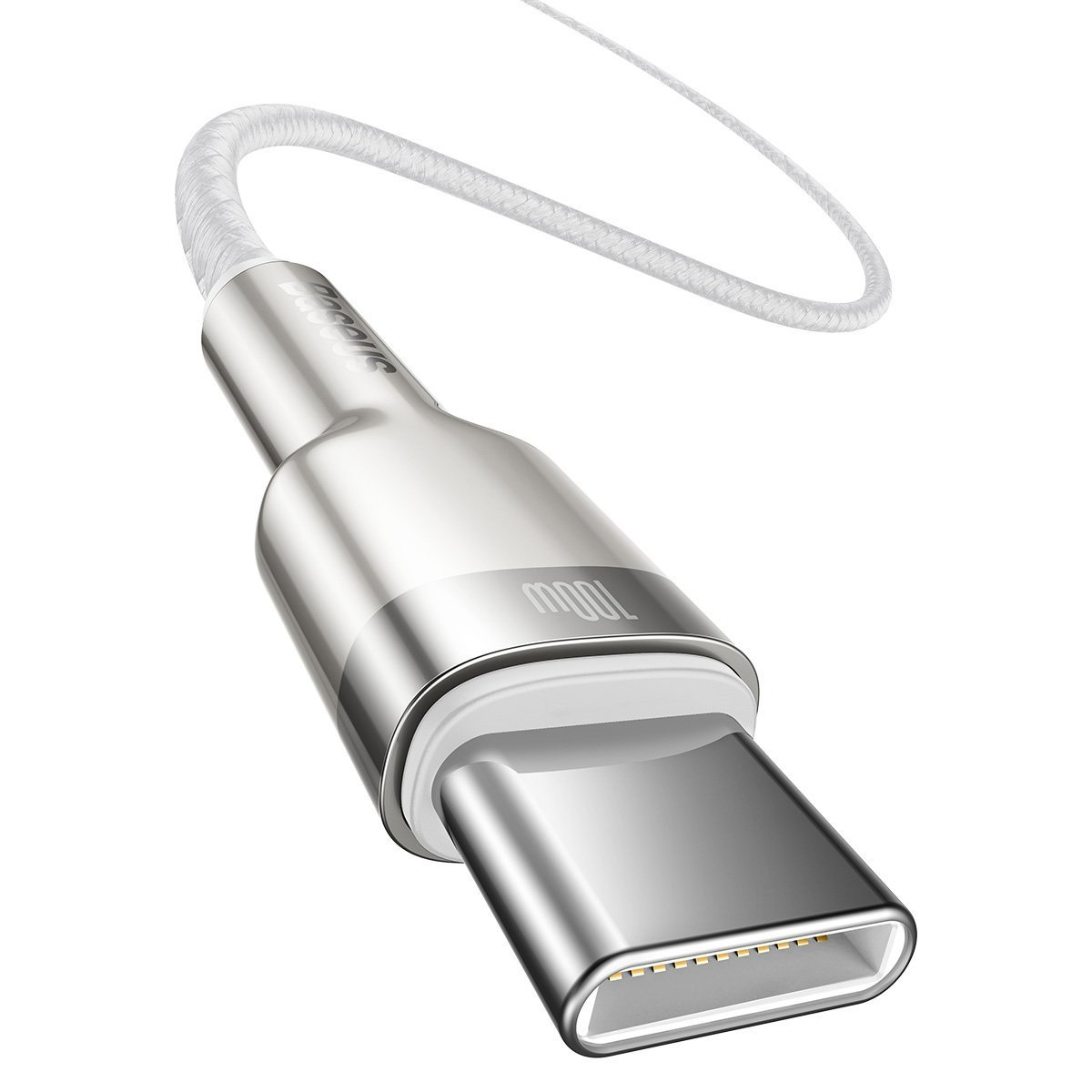 Kabel przewód USB Typ-C do Typ-C 200cm Baseus Cafule Metal Data 100W (20 V / 5 A) PD, QC 3.0 obsługą szybkiego ładowania - biały (CATJK-D02) Kabel przewód USB Typ-C do Typ-C 200cm Baseus Cafule Metal Data 100W (20 V / 5 A) PD, QC 3.0 obsługą szybkiego ładowania - biały (CATJK-D02)