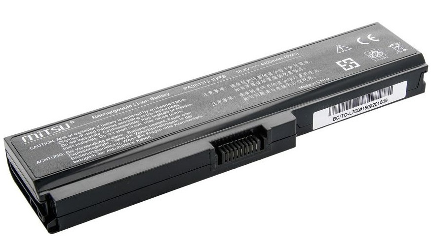 Bateria do laptopa Mitsu Toshiba L700, L730, L750 4400 mAh (48 Wh) 10.8 - 11.1 Volt