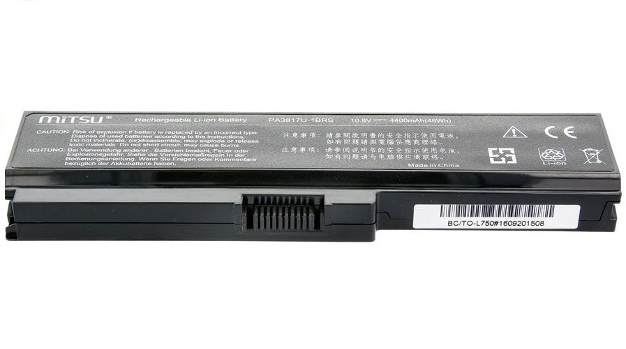Bateria do laptopa Mitsu Toshiba L700, L730, L750 4400 mAh (48 Wh) 10.8 - 11.1 Volt