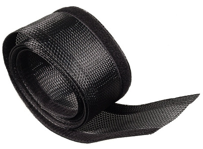 Miniatura produktu: Organizator kabli maskownica Maclean, 85mm, 1.8m, czarna, na rzep, MCTV-675 B