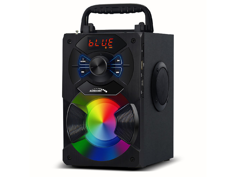 Zdjęcie produktu: Głośnik przenośny bluetooth Audiocore, radio FM, wejście kart SD/MMC, AUX, USB, pilot, AC730 Zdjęcie produktu: Głośnik przenośny bluetooth Audiocore, radio FM, wejście kart SD/MMC, AUX, USB, pilot, AC730