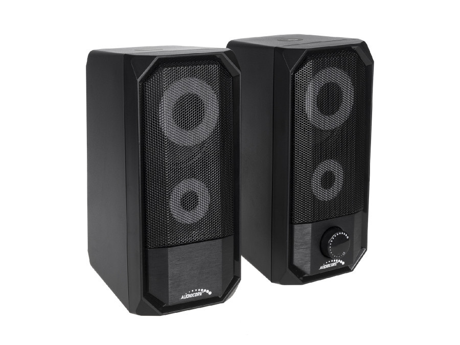 Głośniki komputerowe bluetooth 4.2, 3.5mm mini jack, USB 5v Audiocore czarne moc 10W - sterowanie dotykowe AC845