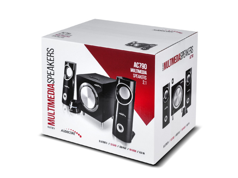 Zdjęcie produktu: Zestaw głośników Bluetooth 2.1 Audiocore radio FM, wejście kart SD/MMC, AUX, USB, AC790 Zdjęcie produktu: Zestaw głośników Bluetooth 2.1 Audiocore radio FM, wejście kart SD/MMC, AUX, USB, AC790