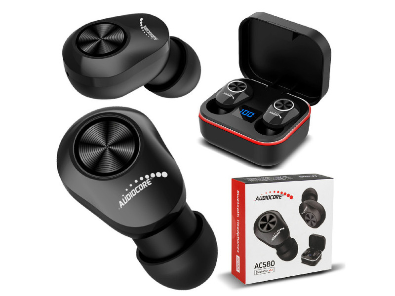 Zdjęcie produktu: Audiocore TWS, BT 5.1, 30mAh czarne (AC580)