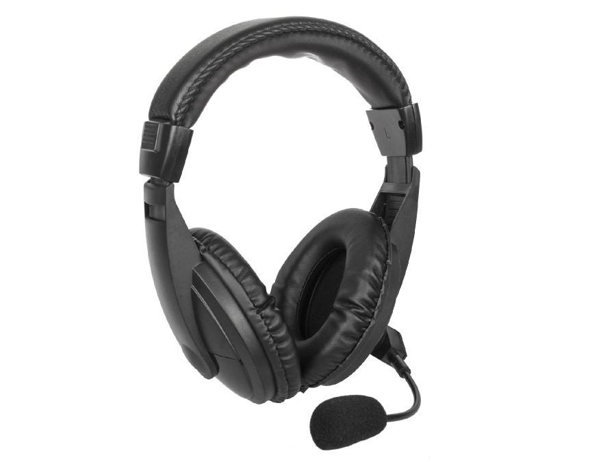 Nauszne słuchawki USB plug&play z mikrofonem Audiocore, dł. kabla 1,5m do pracy zdalnej AC862 Nauszne słuchawki USB plug&play z mikrofonem Audiocore, dł. kabla 1,5m do pracy zdalnej AC862