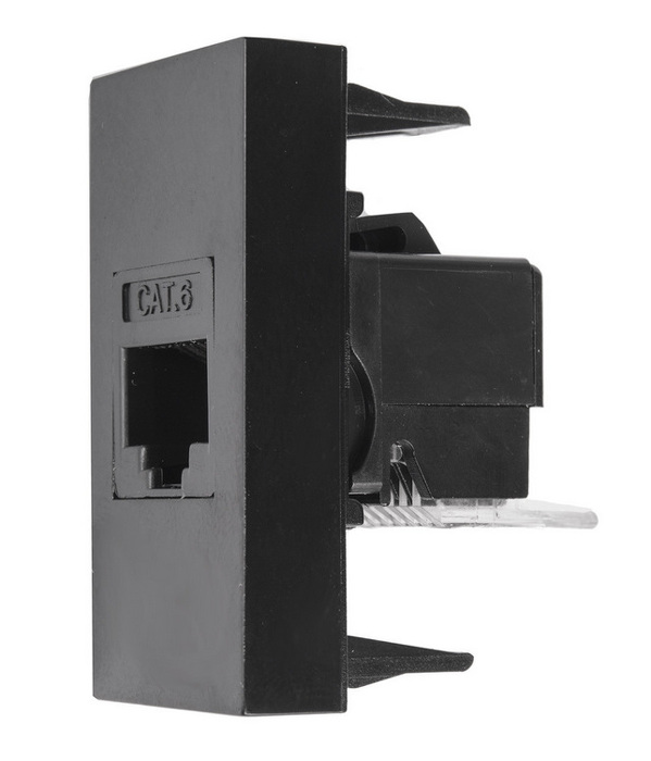 Zdjęcie produktu: Gniazdo LAN Maclean pojedyncze czarne MCE725