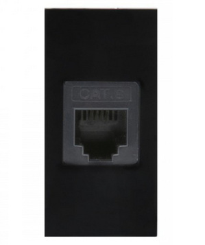 Miniatura produktu: Gniazdo LAN Maclean, pojedyncze, czarne, MCE725B