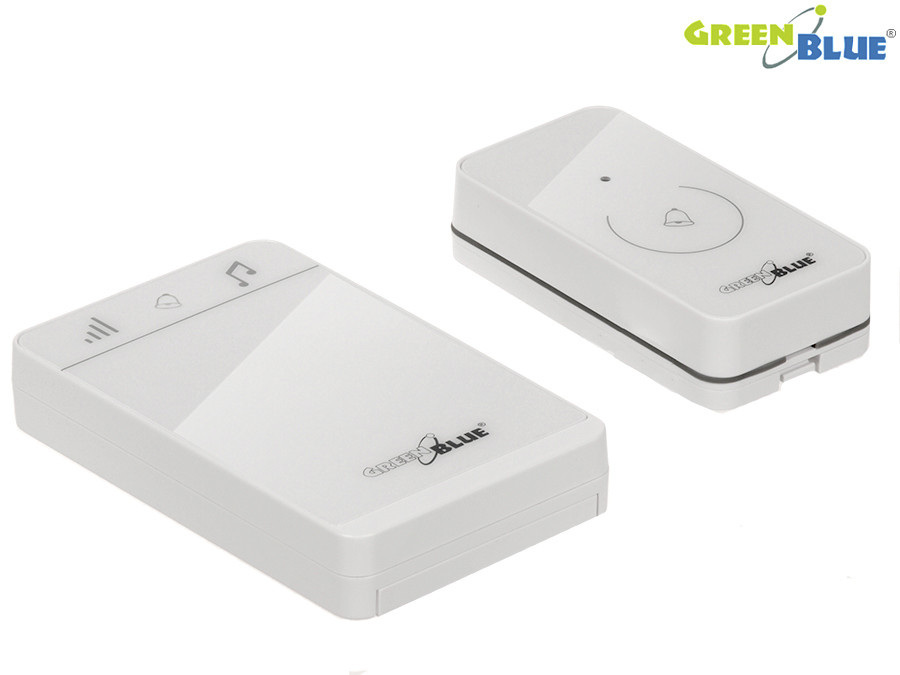 Dzwonek bezprzewodowy nadajnik-odbiornik, 52 melodie biały GreenBlue GB111 W dotykowy, zasięg 150m