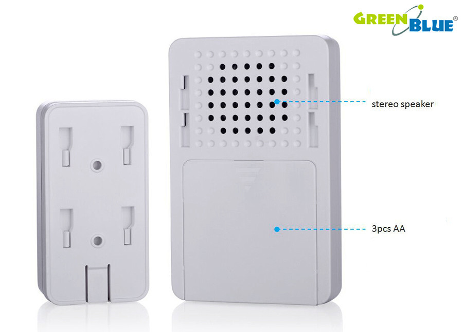 Dzwonek bezprzewodowy nadajnik-odbiornik, 52 melodie biały GreenBlue GB111 W dotykowy, zasięg 150m