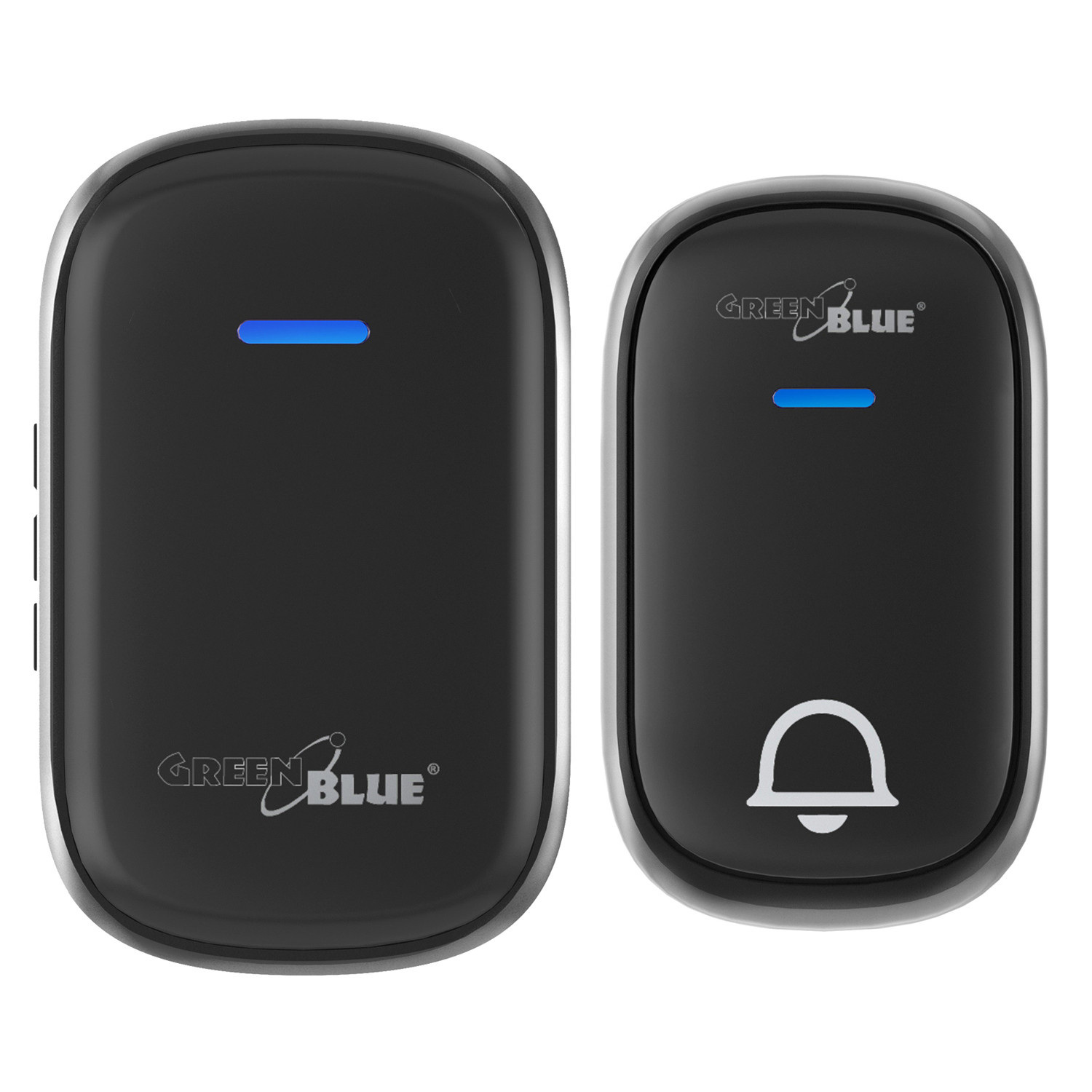 Dzwonek bezprzewodowy nadajnik-odbiornik, 38 melodii czarny GreenBlue GB175 B, zasięg do 150m Dzwonek bezprzewodowy nadajnik-odbiornik, 38 melodii czarny GreenBlue GB175 B, zasięg do 150m