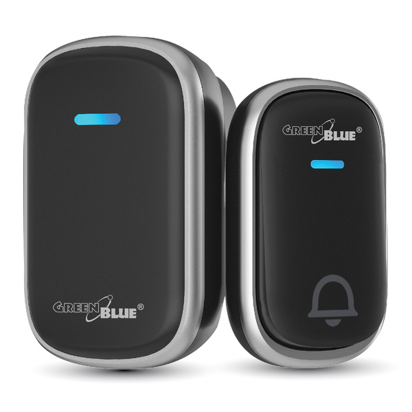 Zdjęcie produktu: Dzwonek bezprzewodowy nadajnik-odbiornik, 38 melodii czarny GreenBlue GB175 B, zasięg do 150m Zdjęcie produktu: Dzwonek bezprzewodowy nadajnik-odbiornik, 38 melodii czarny GreenBlue GB175 B, zasięg do 150m