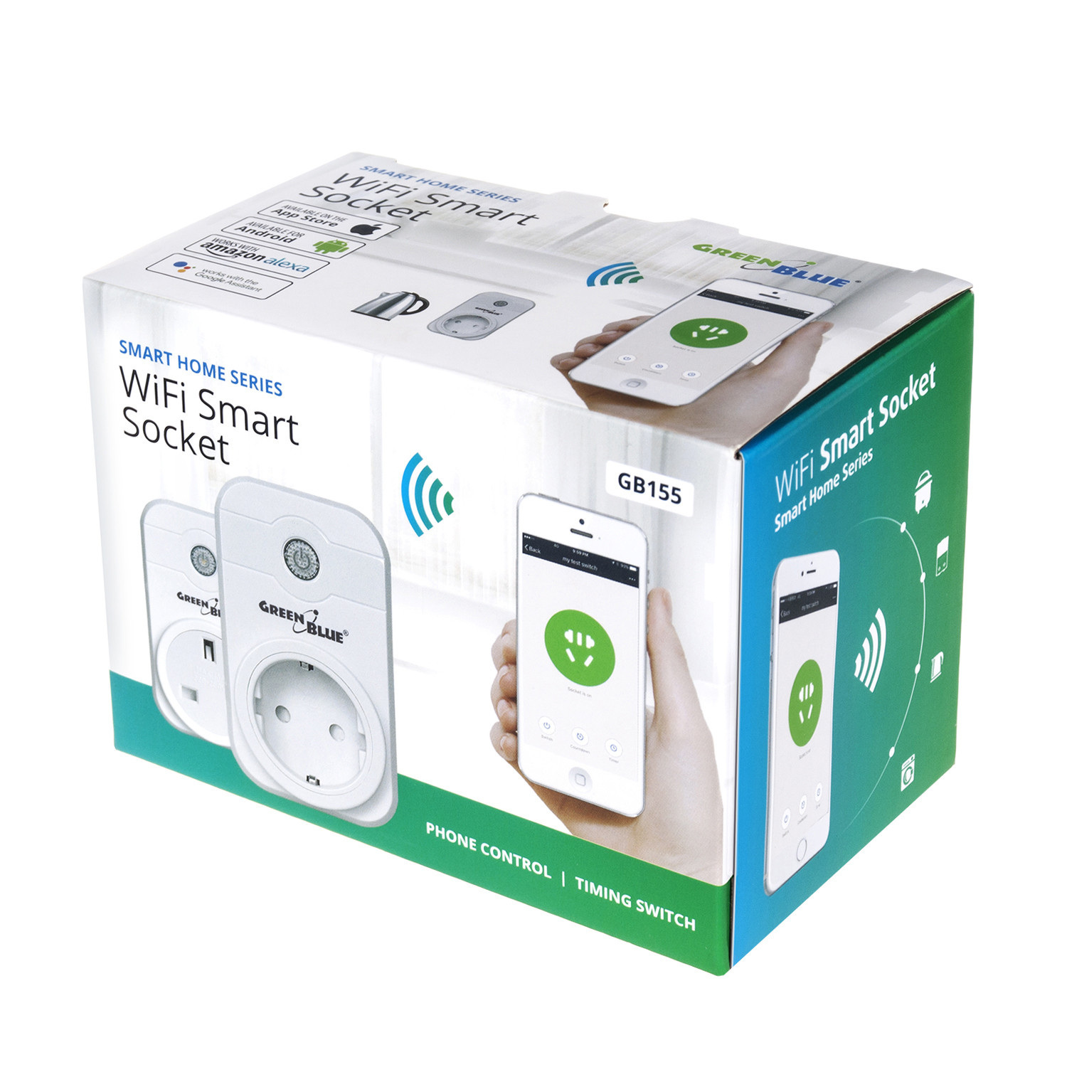 Zdalnie sterowane gniazdko WiFi Android iOS Alexa Google Home timer GreenBlue GB155 max 2000W 8 programów Zdalnie sterowane gniazdko WiFi Android iOS Alexa Google Home timer GreenBlue GB155 max 2000W 8 programów