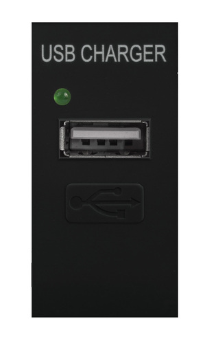 Miniatura produktu: Gniazdo USB z ładowarką Maclean, pojedyncze, 1A, czarne, MCE727B