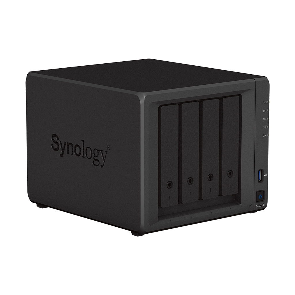Serwer plików Synology DS923+ 4-bay, AMD Ryzen R1600 2-core 2.6 GHz, 16GB DDR4 RAM ECC(ZAM), 2x M.2 2280 NVMe SSD, 2xGbE LAN, 2xUSB 3.2, 1xeSATA, PCIe 1 x Gen3 x2 network upgrade slot