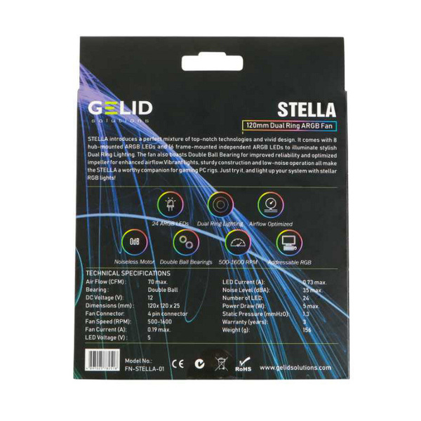 Zdjęcie produktu: Gelid Stella D-RGB 120mm (FN-STELLA-01)