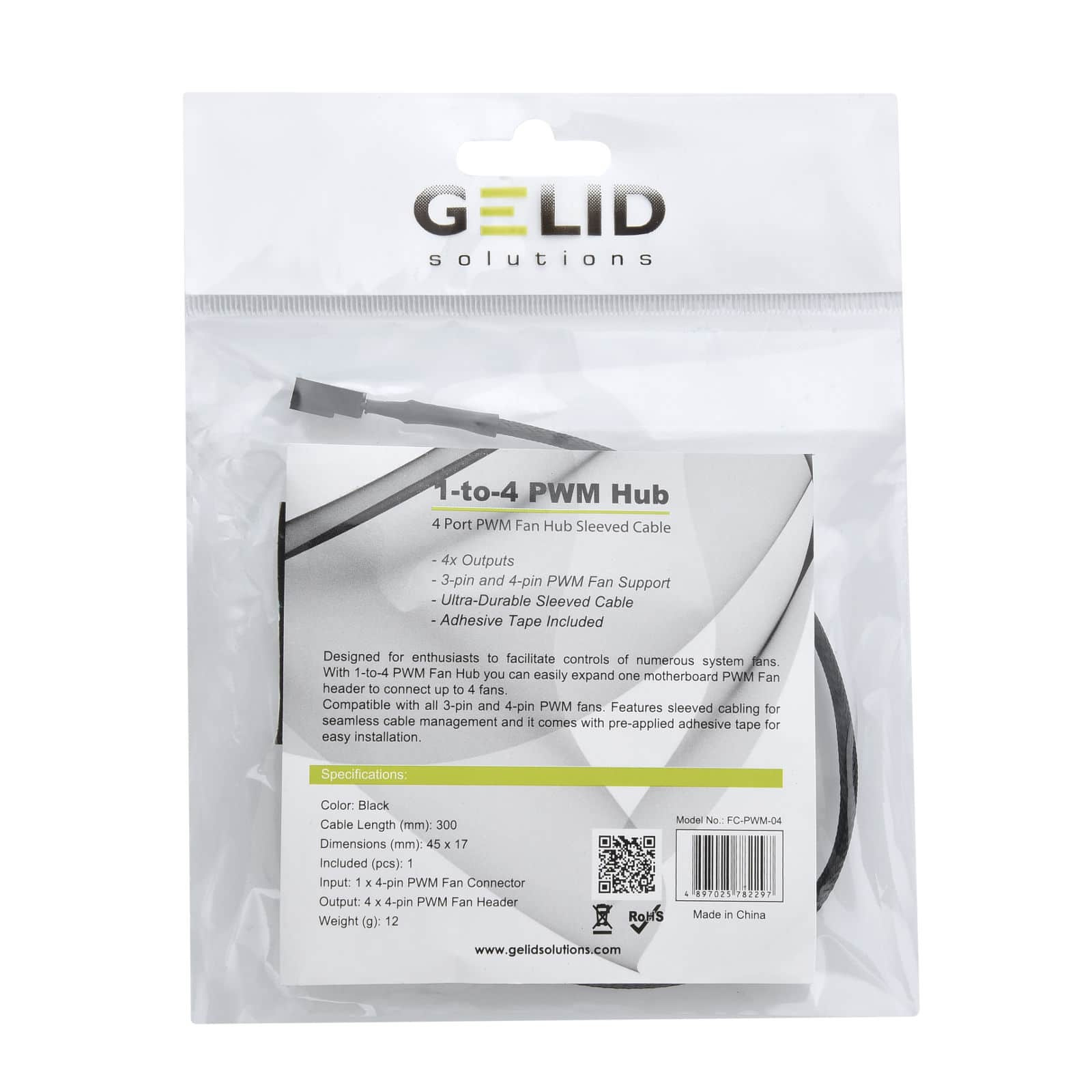 Gelid 1 to 4 PWM hub with PP Bag (FC-PWM-04)