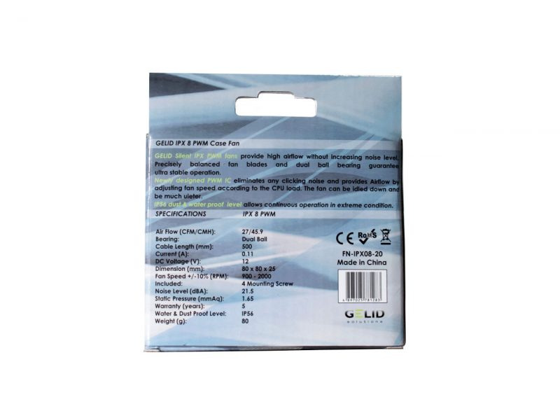 Gelid 80mm Industrial Fan PWM  (FN-IPX08-20)