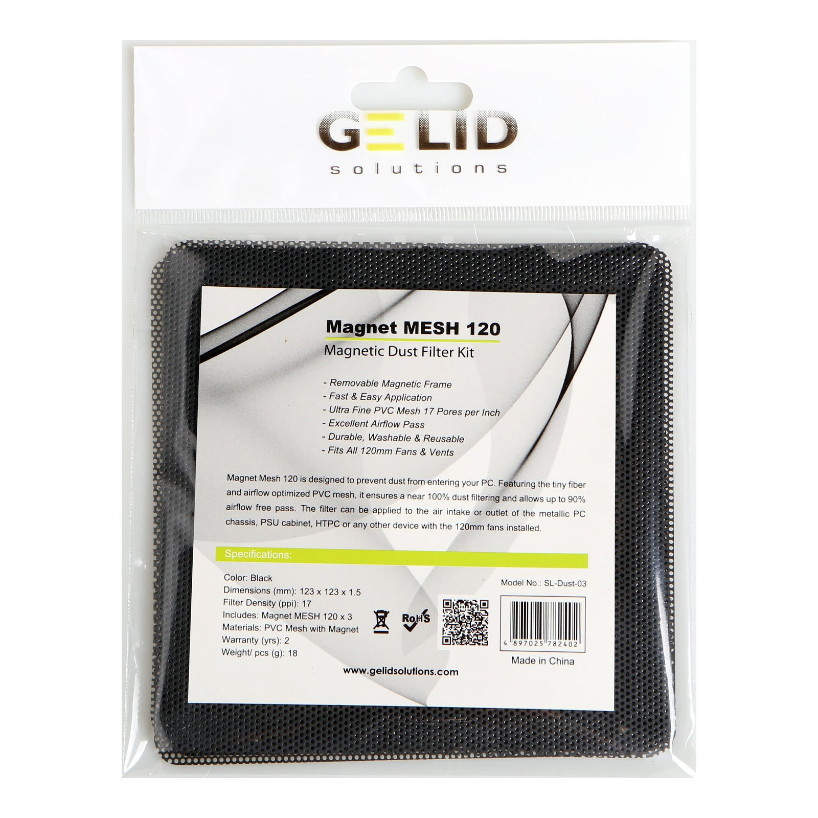 Gelid Magnet MESH 120 Dust Filer 3pc/set