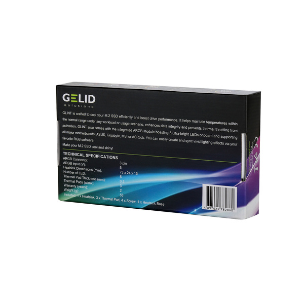 Zdjęcie produktu: Gelid GLINT ARGB M.2 2280 (M2-RGB-01)