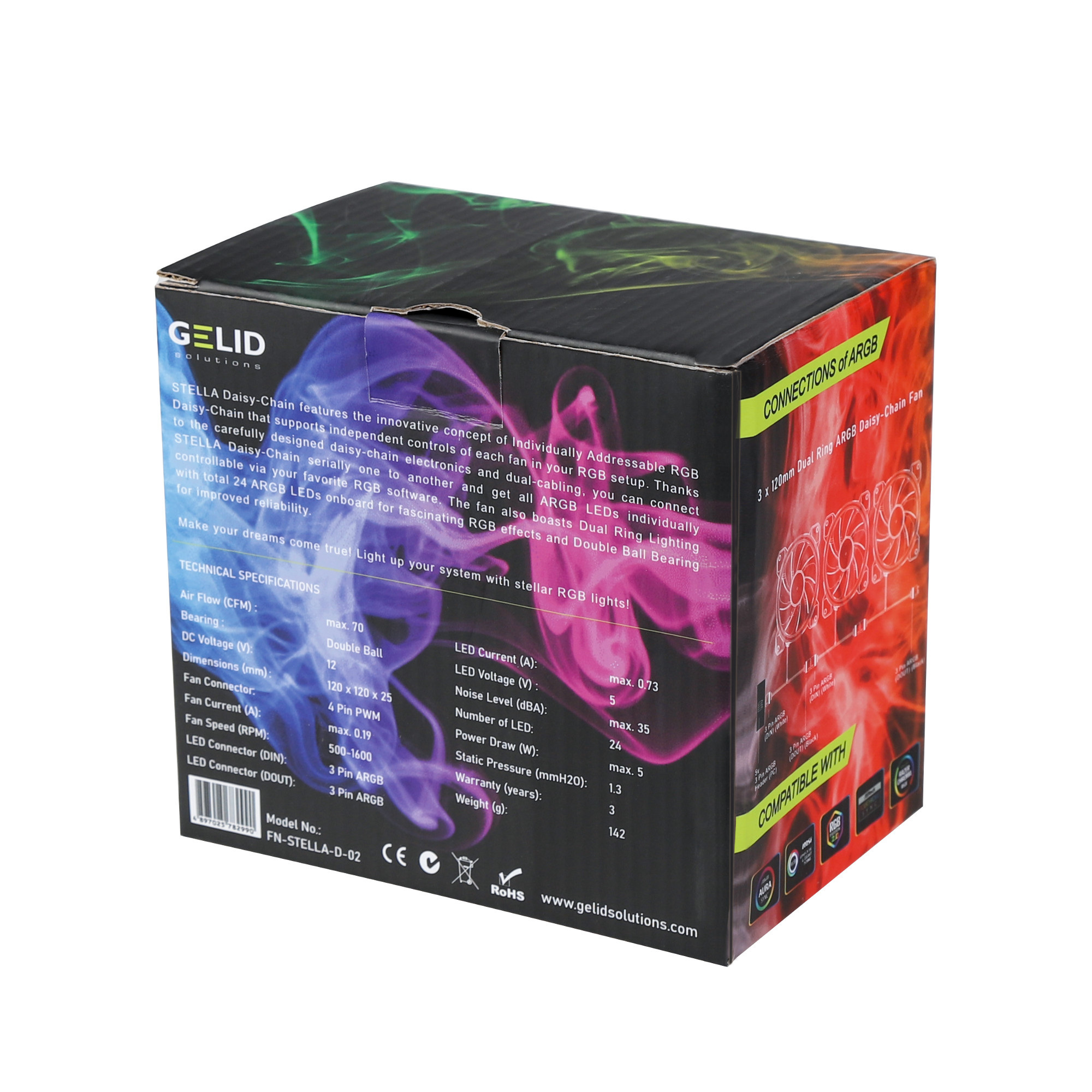 Gelid Stella Frost D-RGB 120mm Daisy Chain Gelid Stella Frost D-RGB 120mm Daisy Chain