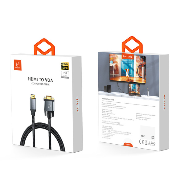 Zdjęcie produktu: Przewód HDMI do VGA Mcdodo CA-7770, 2m (czarny)