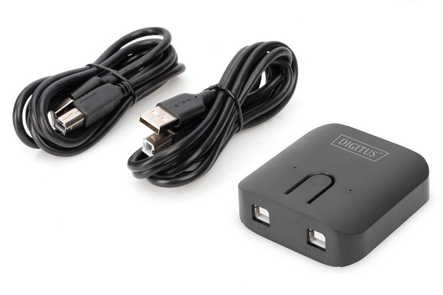 Zdjęcie produktu: Digitus Przełącznik USB 2.0, 2 PC - 1 Urządzenie, samozasilający