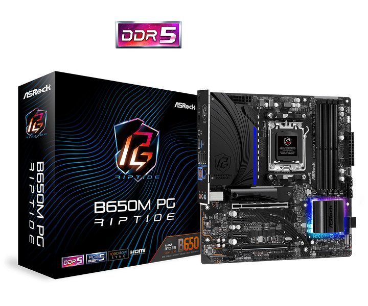 Zdjęcie produktu: Płyta główna ASRock B650M PG RIPTIDE AM5 Zdjęcie produktu: Płyta główna ASRock B650M PG RIPTIDE AM5