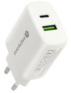 Ładowarka sieciowa everActive SC-370Q z gniazdem USB QC3.0 oraz USB-C PD PPS 25W - biała