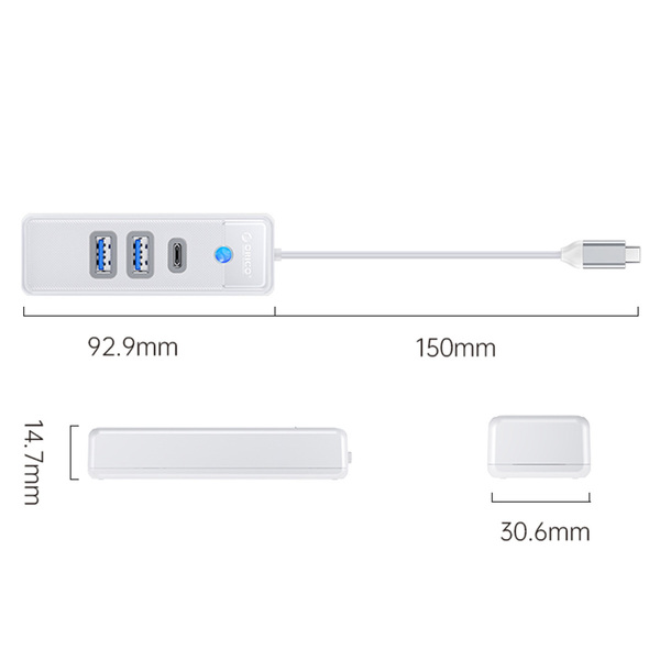 Zdjęcie produktu: Orico HUB 2xUSB 3.1+Typ-C PWC2U-C3-015-WH-EP