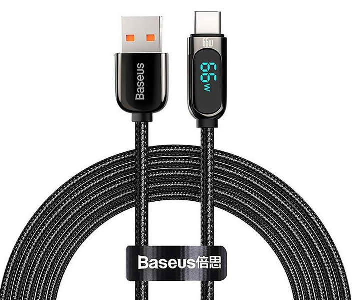 Zdjęcie produktu: Kabel przewód USB Typ-C 200cm Baseus Display LCD 66W obsługą szybkiego ładowania - czarny (CASX020101) Zdjęcie produktu: Kabel przewód USB Typ-C 200cm Baseus Display LCD 66W obsługą szybkiego ładowania - czarny (CASX020101)