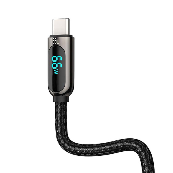Zdjęcie produktu: Kabel przewód USB Typ-C 200cm Baseus Display LCD 66W obsługą szybkiego ładowania - czarny (CASX020101) Zdjęcie produktu: Kabel przewód USB Typ-C 200cm Baseus Display LCD 66W obsługą szybkiego ładowania - czarny (CASX020101)