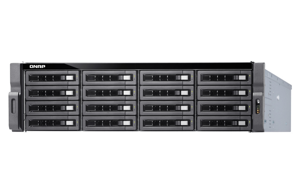 Serwer plików QNAP TS-1683XU-RP-E2124-16G 16-Bay,3U rack, 4-rdzeniowy procesor Intel Xeon E-2124 3,3 GHz, 16GB UDIMM DDR4, 2x10GbE SFP+, 4xGbE LAN, USB 3.2x6, PCIe x4