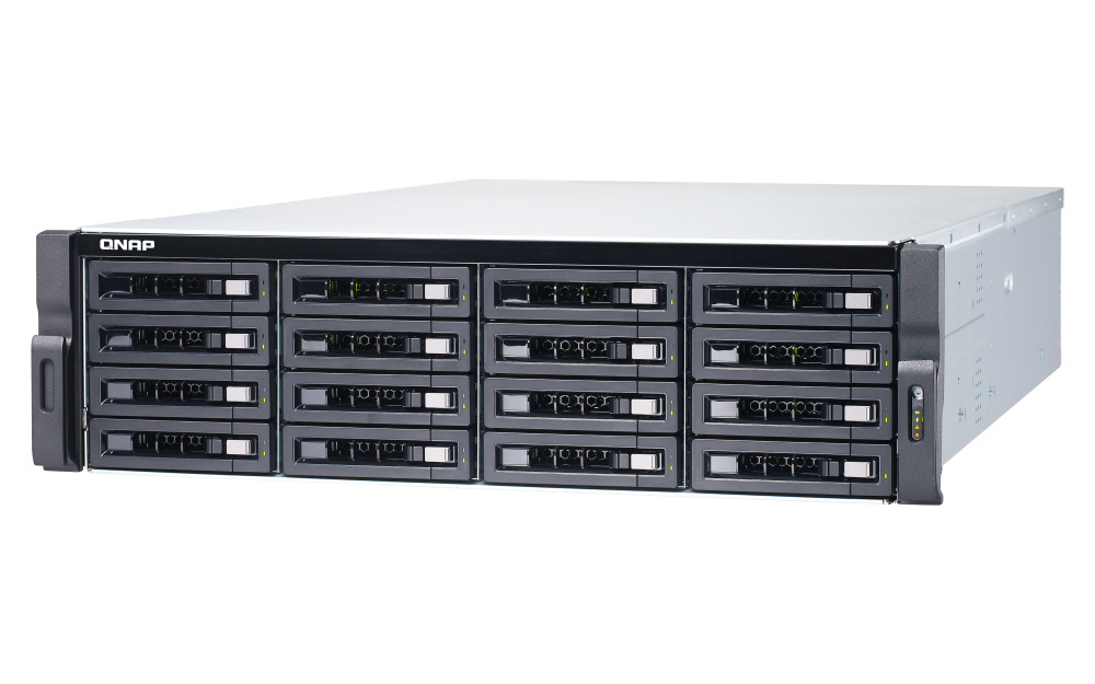 Serwer plików QNAP TS-1683XU-RP-E2124-16G 16-Bay,3U rack, 4-rdzeniowy procesor Intel Xeon E-2124 3,3 GHz, 16GB UDIMM DDR4, 2x10GbE SFP+, 4xGbE LAN, USB 3.2x6, PCIe x4