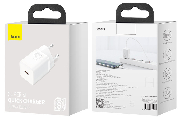 Baseus Super Si 25W TYP-C biała CCSP020102