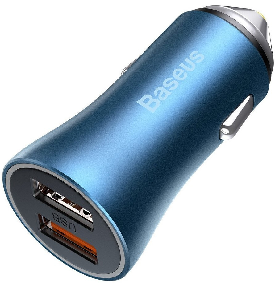 Ładowarka samochodowa Baseus Golden Contactor Pro, 2x USB, 40W - niebieska (CCJD-A03)