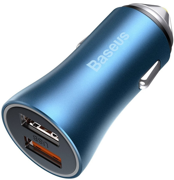 Zdjęcie produktu: Ładowarka samochodowa Baseus Golden Contactor Pro, 2x USB, 40W - niebieska (CCJD-A03)