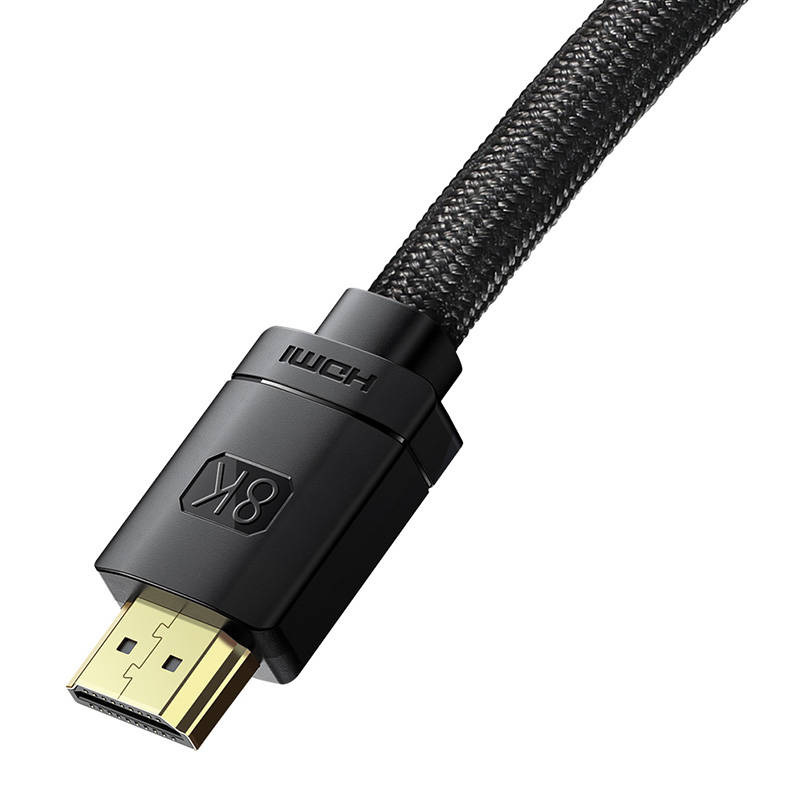 Kabel HDMI 2.1 Baseus 8K 60 Hz 48 Gbps 10m nylonowy oplot - czarny (WKGQ040301)