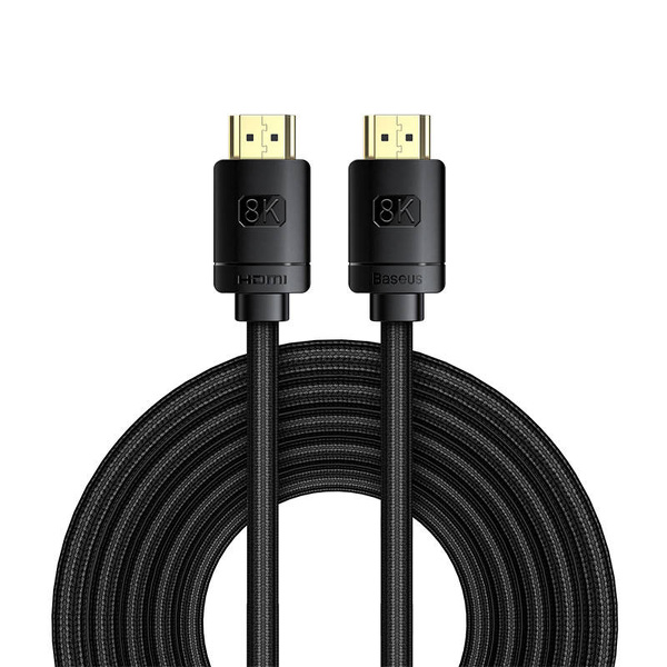 Zdjęcie produktu: Kabel HDMI 2.1 Baseus 8K 60 Hz 48 Gbps 10m nylonowy oplot - czarny (WKGQ040301)