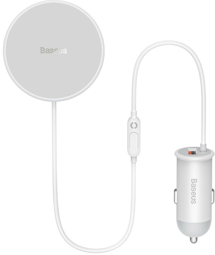 Ładowarka samochodowa Baseus CW01 do kratki z ładowarką magnetyczną, USB, 15W + 25W - biała (SUCX040002) Ładowarka samochodowa Baseus CW01 do kratki z ładowarką magnetyczną, USB, 15W + 25W - biała (SUCX040002)