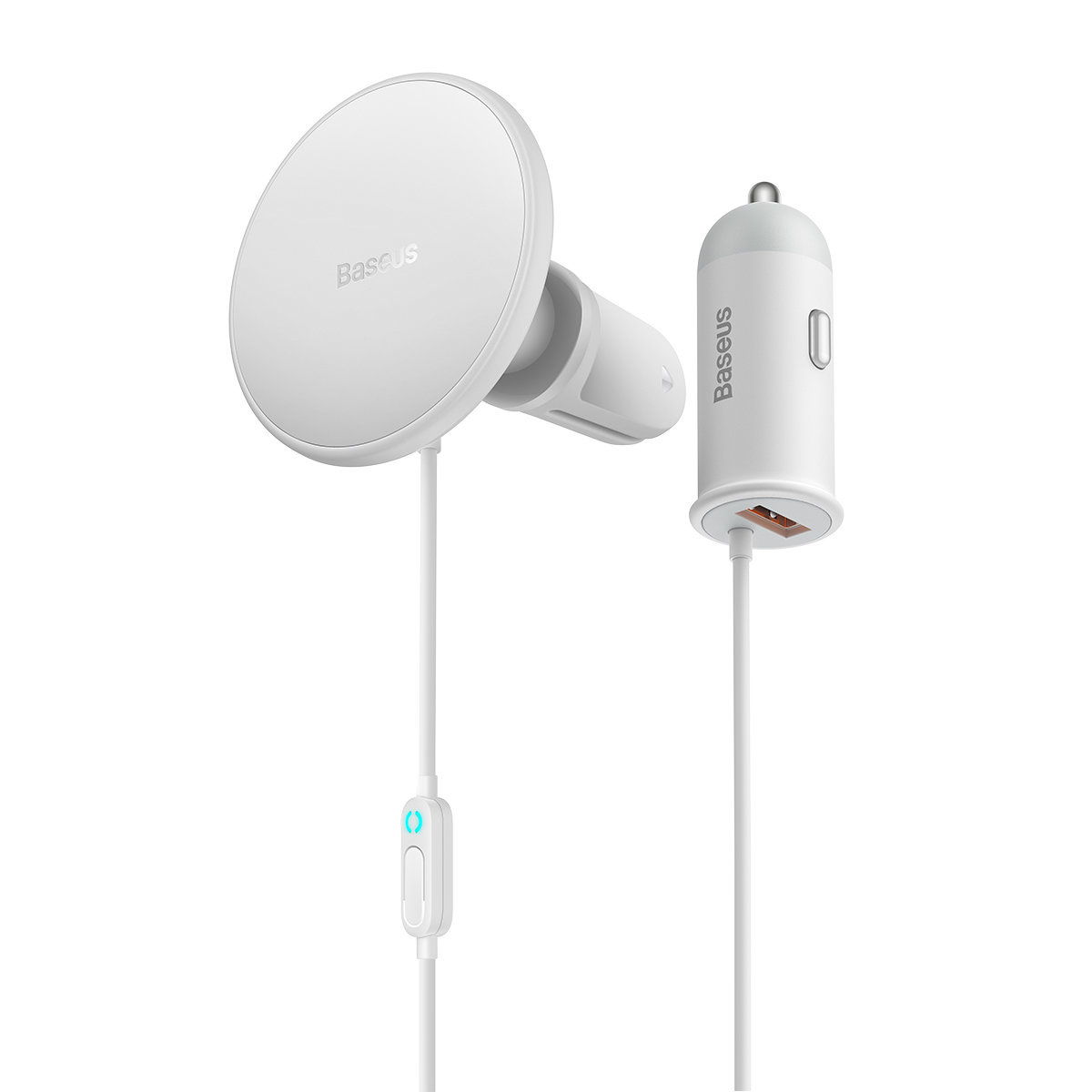 Ładowarka samochodowa Baseus CW01 do kratki z ładowarką magnetyczną, USB, 15W + 25W - biała (SUCX040002) Ładowarka samochodowa Baseus CW01 do kratki z ładowarką magnetyczną, USB, 15W + 25W - biała (SUCX040002)