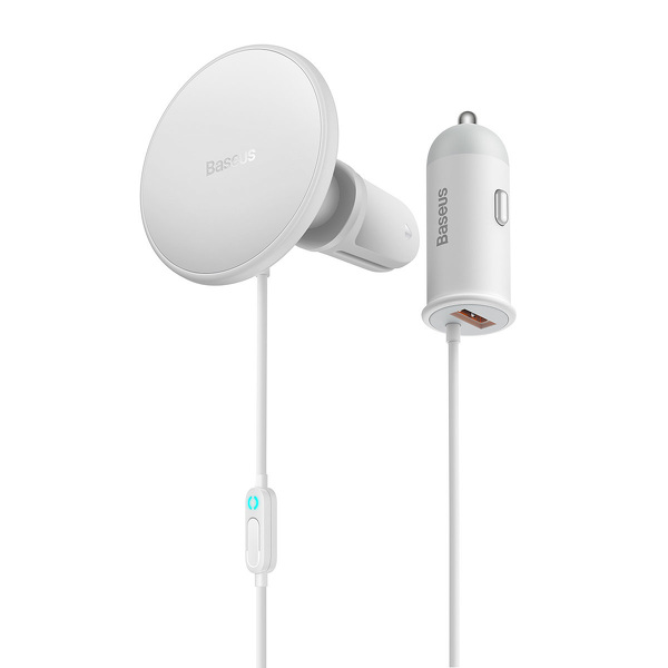 Zdjęcie produktu: Ładowarka samochodowa Baseus CW01 do kratki z ładowarką magnetyczną, USB, 15W + 25W - biała (SUCX040002) Zdjęcie produktu: Ładowarka samochodowa Baseus CW01 do kratki z ładowarką magnetyczną, USB, 15W + 25W - biała (SUCX040002)