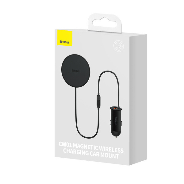 Zdjęcie produktu: Ładowarka samochodowa Baseus CW01 do kratki z ładowarką magnetyczną, USB, 15W + 25W - czarna (SUCX040001)