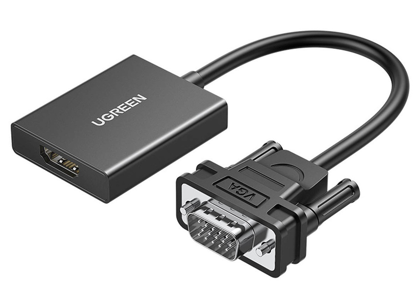 Zdjęcie produktu: Ugreen kabel przewód adapter VGA (męski) - HDMI (żeński) 0.15m czarny (CM513) (50945)