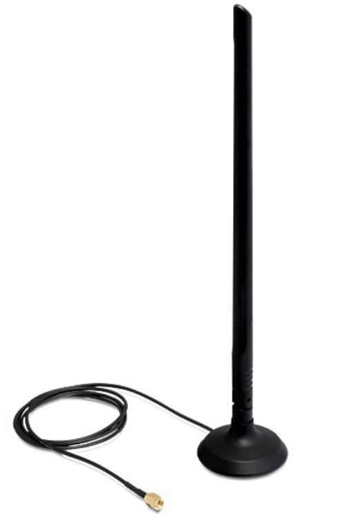 Antena WIFI Delock 6.5dBi WLAN 802.11 B/G/N RP-SMA - czarna (88410)