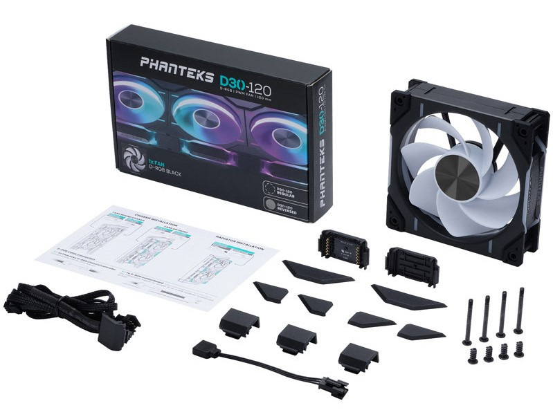 Phanteks D30 PWM Reverse ARGB 120mm czarny Phanteks D30 PWM Reverse ARGB 120mm czarny