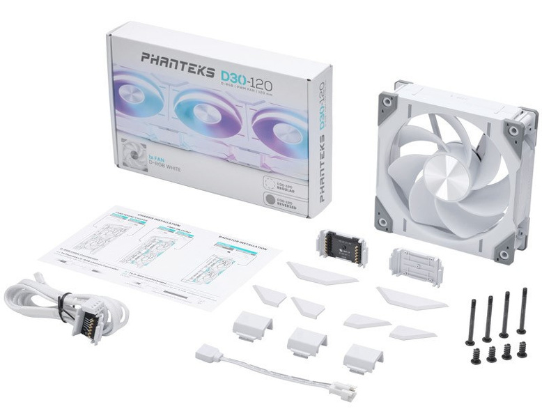 Zdjęcie produktu: Phanteks D30 PWM Reverse ARGB 120mm biały