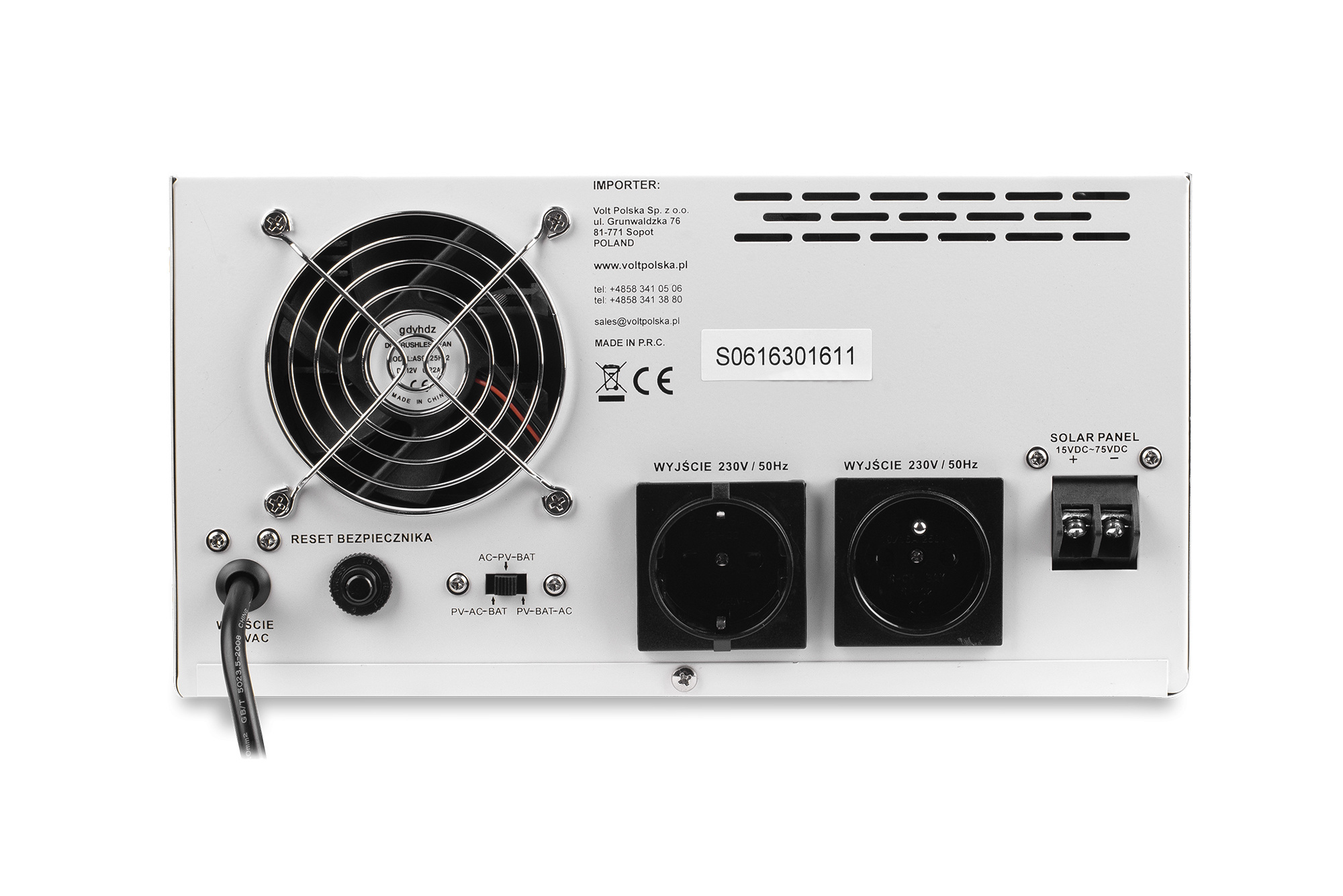 Inwerter solarny Volt Sinus Pro 1500 S 12/230V (1050/1500W) + 40A MPPT (75V)