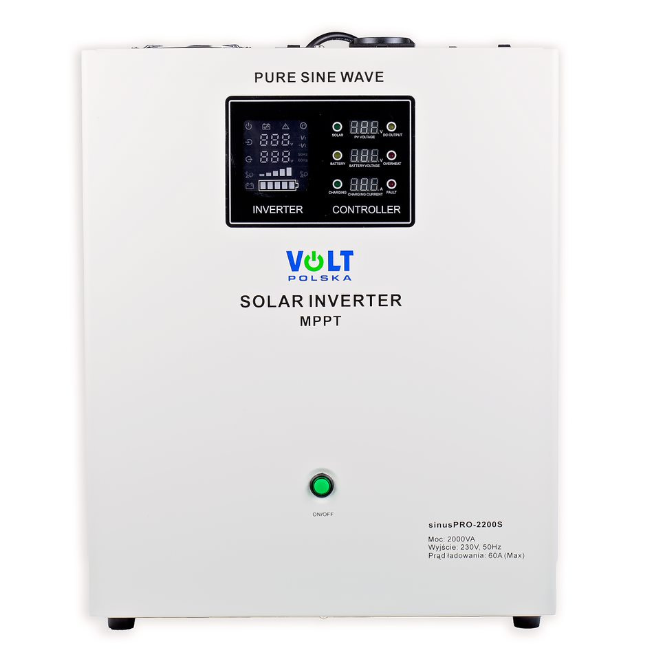 Inwerter solarny Sinus Pro 2200 S 12/230V (1400/2200W) + 60A MPPT (75V) Inwerter solarny Sinus Pro 2200 S 12/230V (1400/2200W) + 60A MPPT (75V)