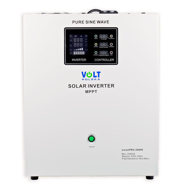 Zdjęcie produktu: Inwerter solarny Sinus Pro 2200 S 12/230V (1400/2200W) + 60A MPPT (75V) Zdjęcie produktu: Inwerter solarny Sinus Pro 2200 S 12/230V (1400/2200W) + 60A MPPT (75V)